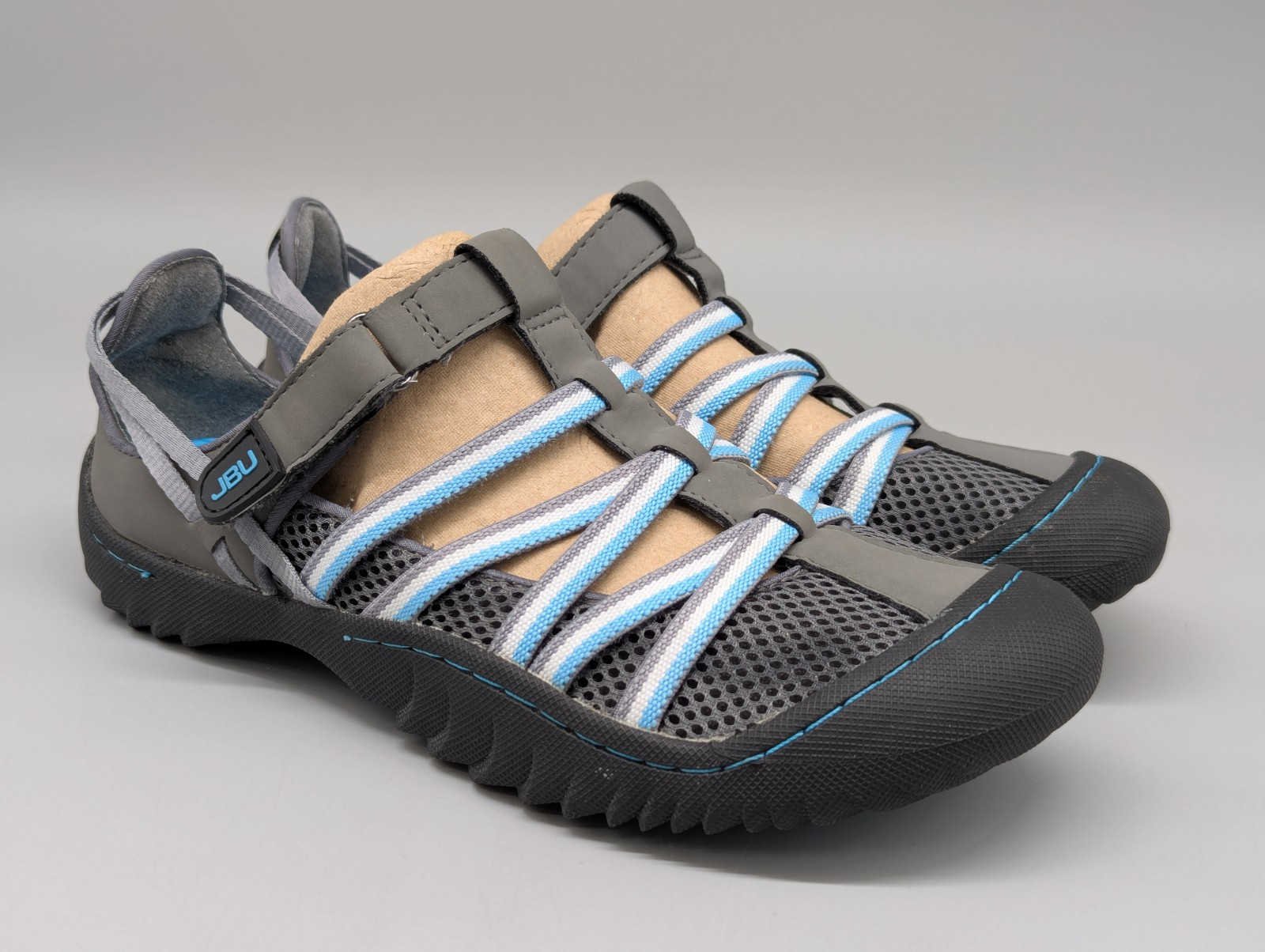 J-Sport Vegan Marley Tan Blue Water Shoes Size 7 for Outdoor Activities