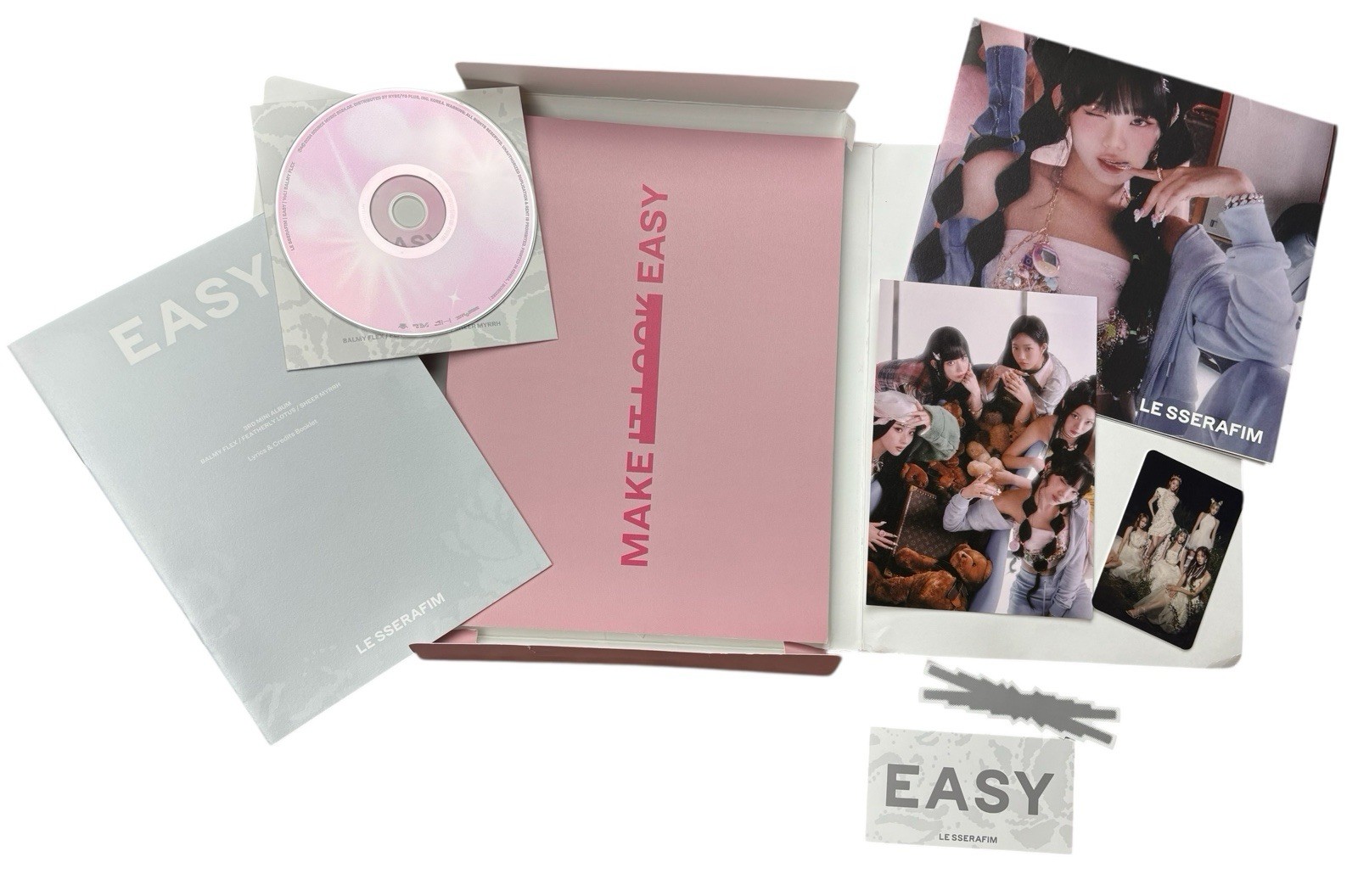 LE SSERAFIM EASY 3rd Mini Album Vol 1 Balmy Flex CD + Accessories