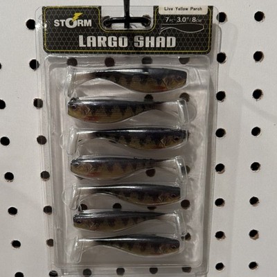 Storm Largo Shad Live Yellow Perch Swimbait 3 -Inch Yellow Brown Black 6 Pack