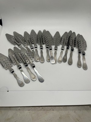 Lot of 17 Lucid Absinthe Spoons Stainless Steel Slotted Barware Sugar Spoons
