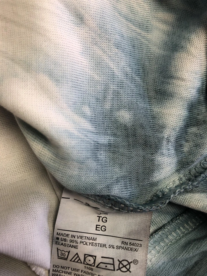 Camisa Activa Antigua Azul Marino Para Mujer XL Azul Blanco Tie Dye Breathe ON Dolman Relajado Foto 3 de 4