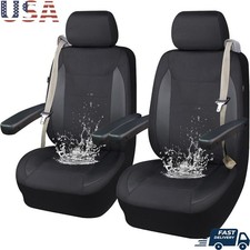 Universal Car Seat Covers Faux Leather Easy Install Armrest Airbag Compatible US