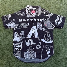 Supreme SS17 Dream Rayon Shirt Black White Graphic Button Up Short Sleeve L Camp