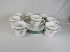 Set of 8 Vintage Corelle Corning Christmas JOY Cup/Mugs and Saucers