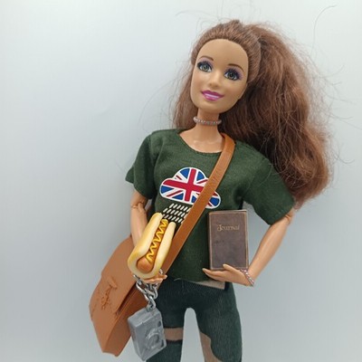 OOAK Custom Made To Move Barbie Raquelle Tourist Doll UK Adventure Rooted Lashes