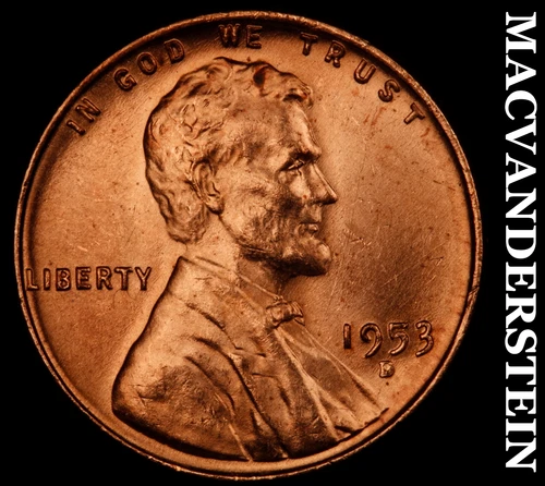 1953-D Lincoln Wheat Cent- Choice Gem Brilliant Uncirculated No Reserve #J1557