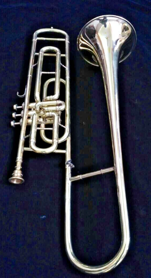 Válvula de trombón Trombón Jazz Instrumento de música con 3 válvulas Estuche y boquilla libres Foto 3 de 4