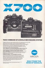 Minolta Camera X700 New Imaging System Take Command Vintage Print Ad 1982