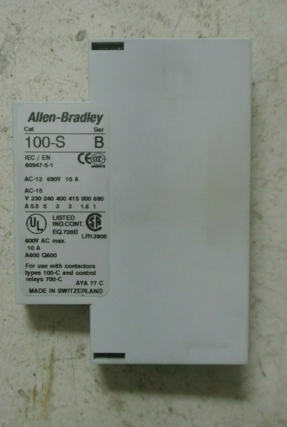 Allen Bradley 100-S Series B Side Mounted Auxiliary Contact Bloc