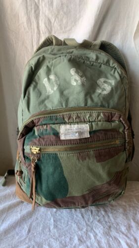 RALPH LAUREN Denim & Supply green Camouflage leather bottom unisex backpack