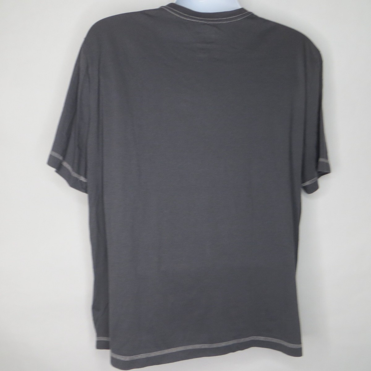 No Boundaries 2XL Mens T-shirt Grey SS Henley Orange Wings