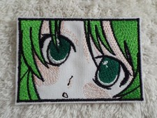 Green ANIME EYES 4" Embroidery Iron-on Patch E10 