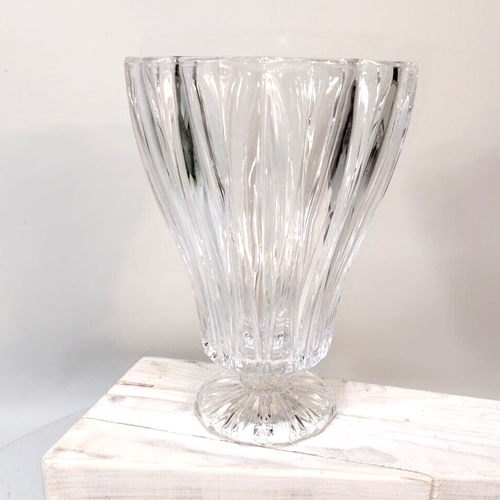 St. George Hurricane Vase Candle Holder Shade 24% Lead Crystal 7" 12 Sided USA