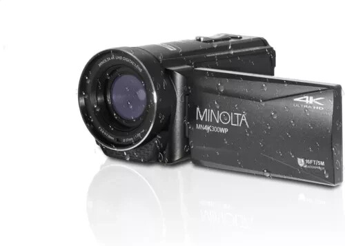 Minolta MN4K300WP 4K Ultra HD / 56 MP Waterproof Camcorder OUTFIT BLACK NEW