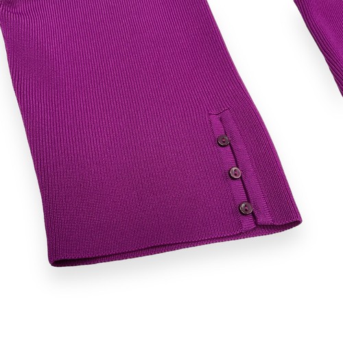 Talbots Womens Purple Collared V Neck Button Long Sleeve Cardigan Size PXL NWT - Picture 2 of 6