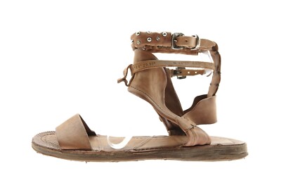 Damen Schuhe Sandalen Sandaletten Braun Leder 42 - Main Image