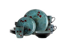 Floral Blue Dinnerware Set - 16 Pieces