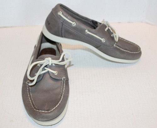 Cole Haan Gray Leather Men's Boat Shoes 