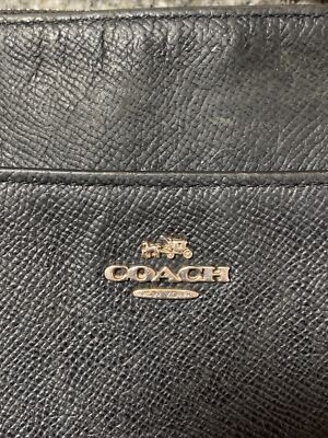 Coach Womens 52348 Black Leather North/South Swingpack Used