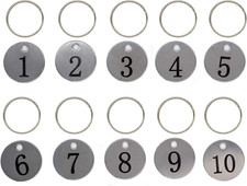 Stainless Steel Number Tags Key Tags with Key Rings 0-10 