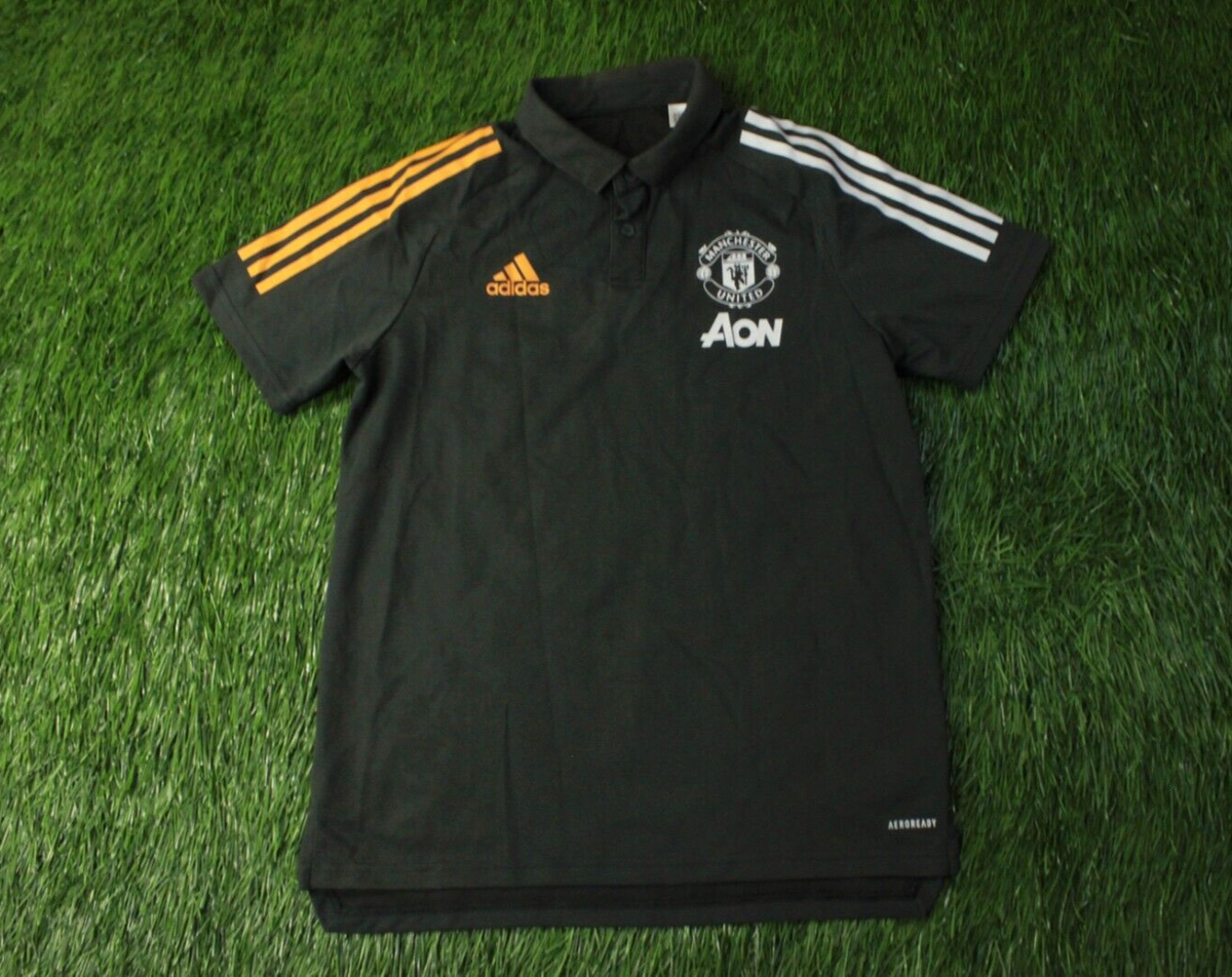MANCHESTER UNITED 2020/2021 FOOTBALL POLO SHIRT JERSEY TRAINING ADIDAS SIZE  S