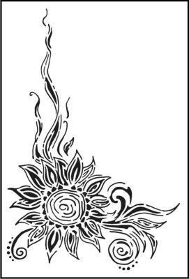 7''x10'' Clear Plastic Stencil - Sunflower (RO57)