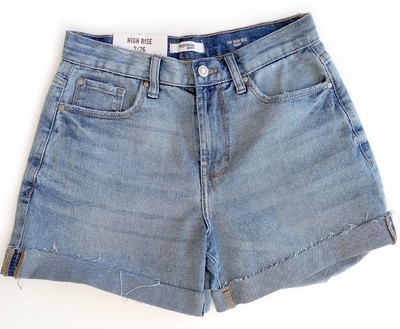 Women Size 2/26 Shorts Jeans Cuff Mid Rise Short Blue Denim Kensie Jeans  New | eBay
