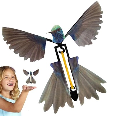 Realistic Hummingbird Flying Toy Kids Wind-Up Fairy Flying Bird Outdoor Toy Gift