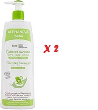 Lot de 2 Alphanova Bébé - Gel Lavant Nourrissant - Bio - 2 x 500 ml - Neuf