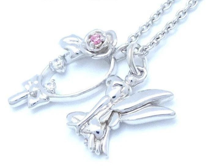 Disney Tinkerbell Halskette Zirkonia Sterlingsilber 925 SV925 Schmuck - Bild 2 von 4