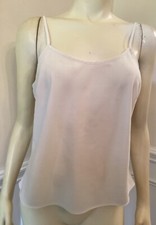 Talbot  s WN SZ 12P White Polyester Camisole Adj Spaghetti Straps