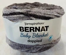 Bernat Baby Blanket Dappled Yarn CHARCOAL #6 Super Bulky 10.5 oz Polyester