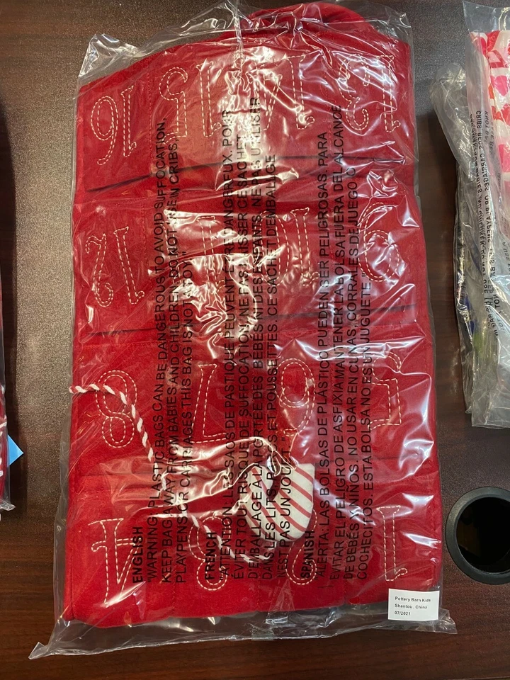 NEW Pottery Barn Kids Christmas Skinny Black Santa Advent Calendar 58" NWT - Image 2 of 4