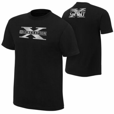 WWE D-GENERATION X  TWO WORDS  OFFICIAL T-SHIRT ALL SIZES NEW DX