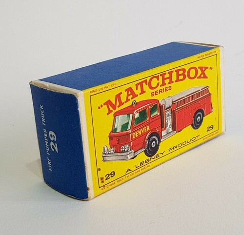 MATCHBOX Number 29 FIRE PUMPER TRUCK IN ORIGINAL BOX NEAR MINT - Picture 10 of 10