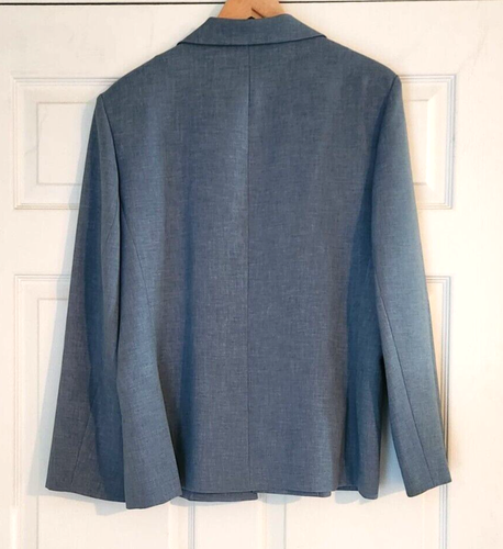 ALFRED DUNNER BLUE UNLINED BLAZER/JACKET Women's Sz 16-VINTAGE-USA - Picture 2 of 4