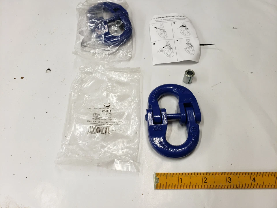 2-PC Peerless 8453210 Grade-100 3/8" V10 Mech Coupling Link 8800lbs MADE ITALY