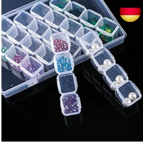Eiito Diamond Embroidery Box confezione da 2 (28 griglie) 5d Diamond Box perla di plastica - Foto 4 di 7