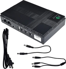 HQRP Mini UPS Battery Backup for Wifi Router 18W, Output 5V/9V/12V Power Bank