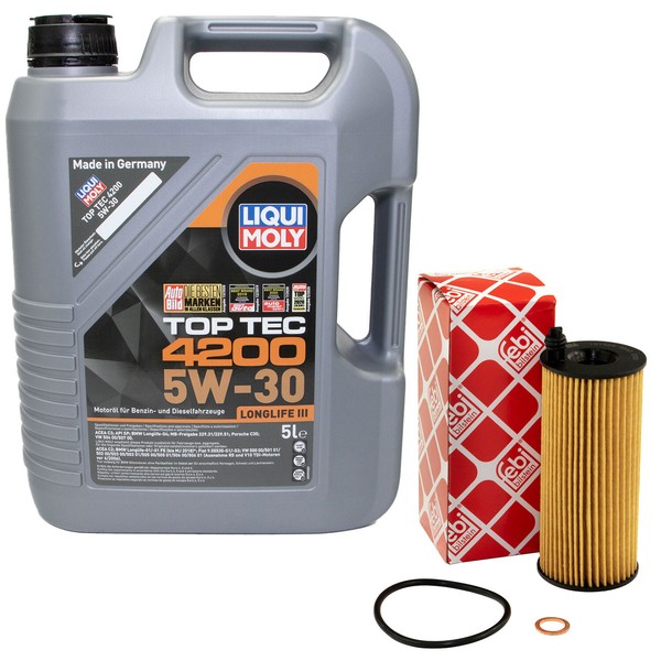 MotoröL Set 5W-30 5 Liter + ÖLfilter 101324 FüR BMW 3Er 5Er 518D 520D F25 X3 X5-image