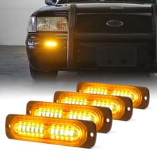 Xprite 4pods Amber 12 Led Strobe Lights Flush Mount Grille Side Marker Emergency