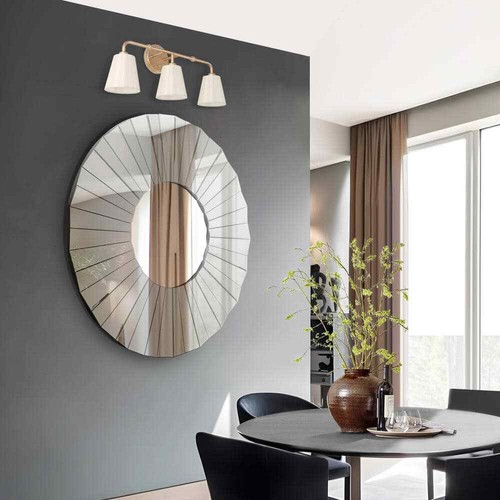 Uolfin Modern Farmhouse Bathroom Sconce Gold Bell Vanity Light w/ Fabric Shades - Picture 2 of 8