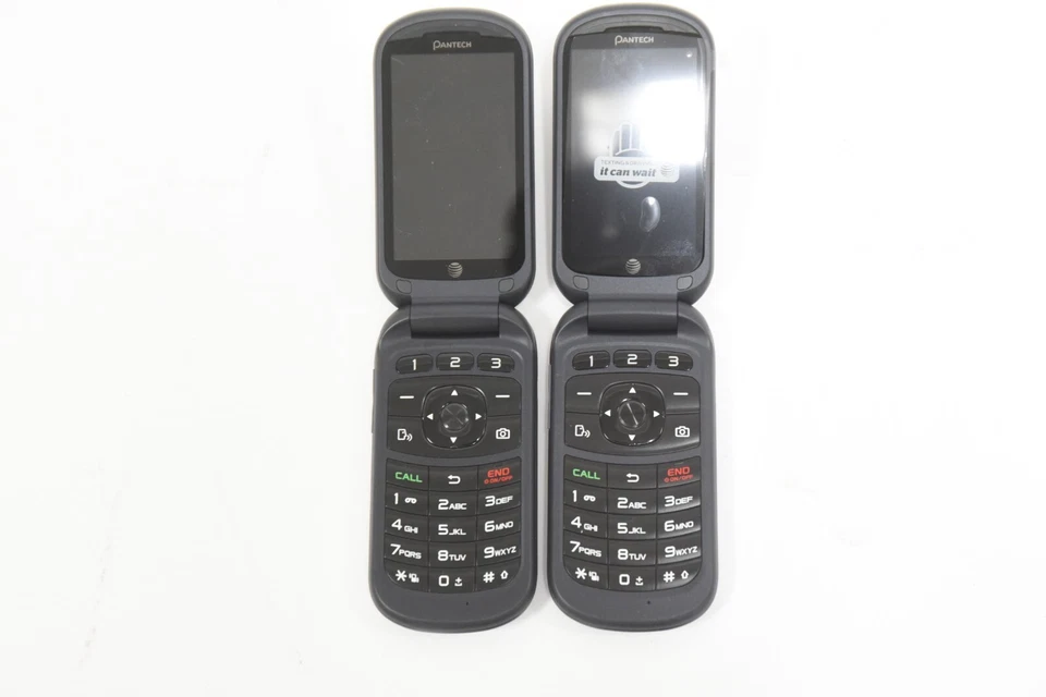 Lot of 2 Pantech Breeze IV P2050 Flip Phones AT&T Black/Slate 3G - Image 2 of 4