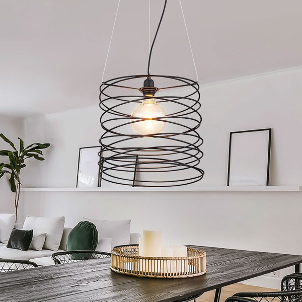 HäNgelampe Pendellampe KüChenlampe Gitter Esstischleuchte Industrial H 128 Cm-image