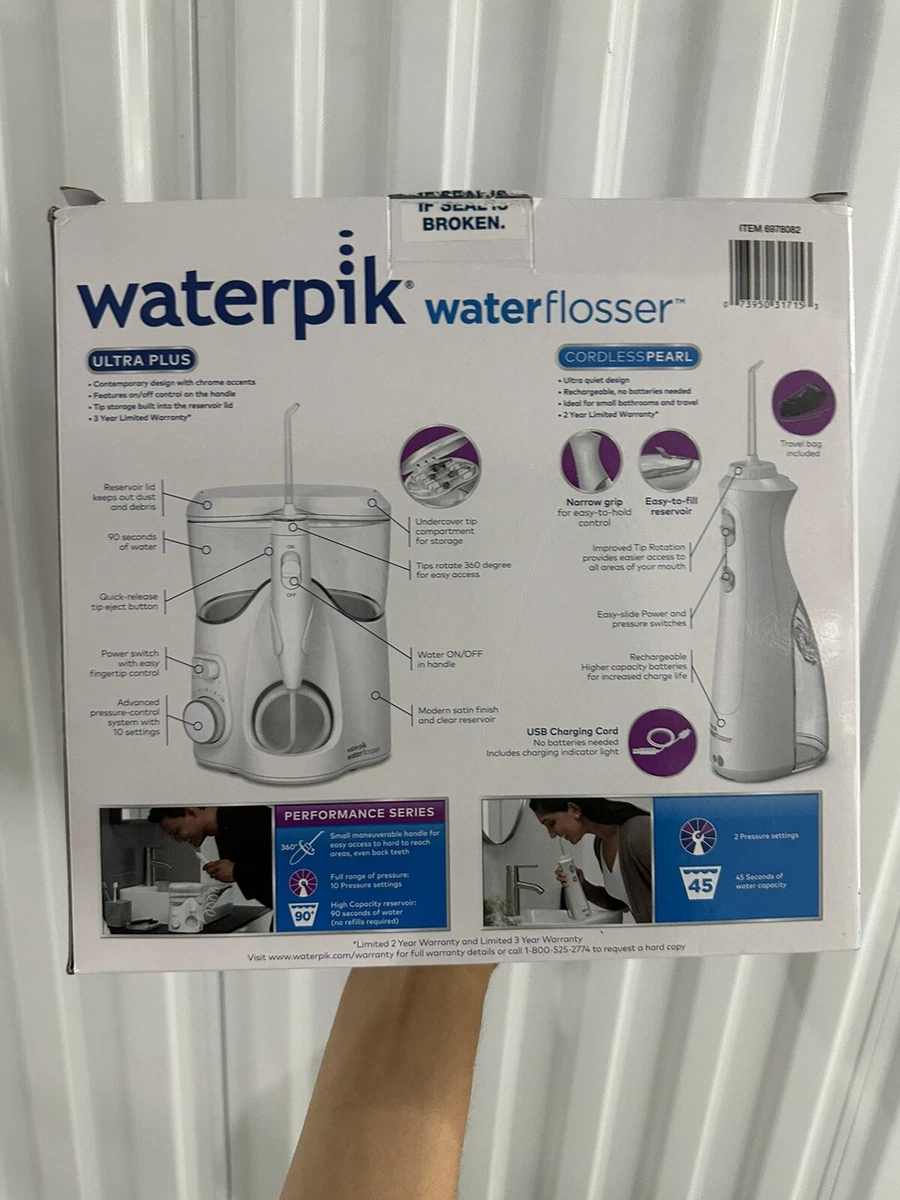 Waterpik Water Flosser Ultra Plus /Cordless Pearl Open Box Costco Return |  eBay