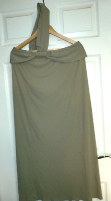La Perla Dress Khaki Summer Assymetrical Bodycon Dress  Size 46 Excellent