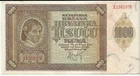 CROATIA 1000 KUNA 1941 P 4. WWII. aUNC CONDITION. 9GX 30DES