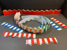 School Bulletin Board Borders Red & Silver and Stripes