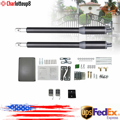 110V Automatic Arm Dual Swing Gate Opener Heavy Duty Kit Electric Remote Control