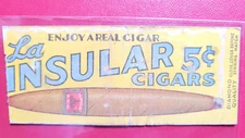 1930s La Insular Cigars "Diamond Quality" Matchbook Match Cover